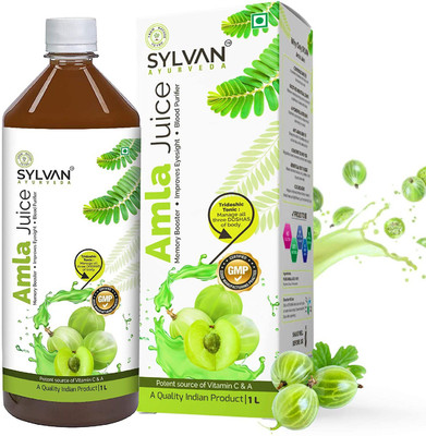 SYLVAN AYURVEDA Fresh Amla Juice-1L | Ayurvedic Immunity and Digestion Booster | Made from Pratapgarh Desi Amlas | No Added Sugar I Premium Product I(1000 ml)