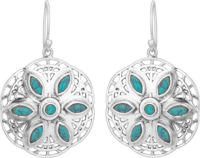 Vijayshree Sovani Designs 92.5 Sterling Silver Flower Earrings Sterling Silver Drops & Danglers