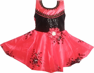harshvardhanmart Midi/Knee Length Party Dress(Red, Sleeveless)