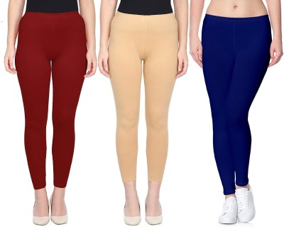 SwaNit Ankle Length  Western Wear Legging(Maroon, Beige, Blue, Solid)