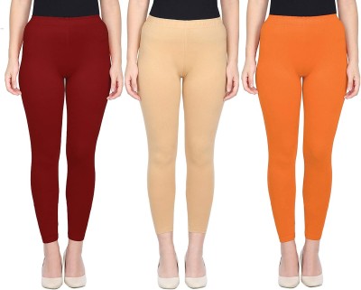 SwaNit Ankle Length  Western Wear Legging(Maroon, Beige, Orange, Solid)