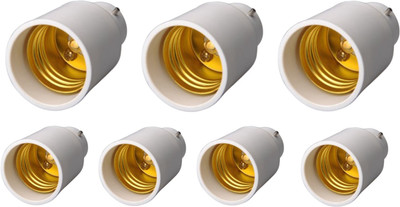 Hybrix High Quality Copper B22 to E27 Lamp Converter Adaptor (PACK OF 7) in Retardant PBT Plastic Shell Plastic, Copper Light Socket(Pack of 7)