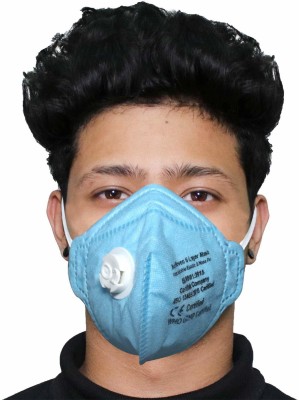Oriley 6 Layer Face Mask with Filter Valve Nose Mouth Respirator for Men & Women OR6LM06(Free Size, Pack of 3)