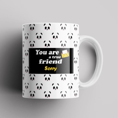 Beautum Sorry True Friend Best Gift White Ceramic (350) ml Model No:BPNDAZX020849 Ceramic Coffee Mug(350 ml)