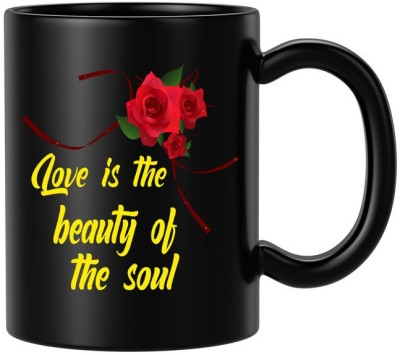 BLISSart Love Is The Beauty Of The Soul Ceramic Tea Cup Best Gift For Boyfriend Girlfriend Husband Wife Ceramic Coffee Mug(350 ml)