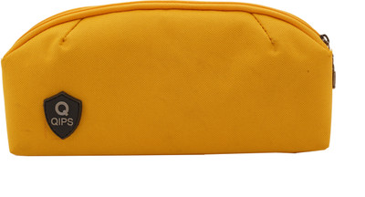 QIPS SOLID COLOUR SOLID COLOUR Art Polyester Pencil Box(Set of 1, Yellow)