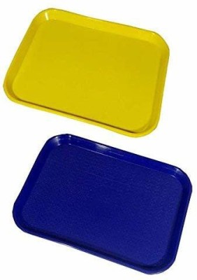 swift international Tray Platter Rectangular Shape Plastic Trays for Drink Breakfast Tea Dinner Coffee Salad Food for Dinning Table Home Kitchen 11x14 Inches Tray(Pack of 2)