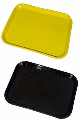 swift international Tray Platter Rectangular Shape Plastic Trays for Drink Breakfast Tea Dinner Coffee Salad Food for Dinning Table Home Kitchen 11x14 Inches.. Tray(Pack of 2)