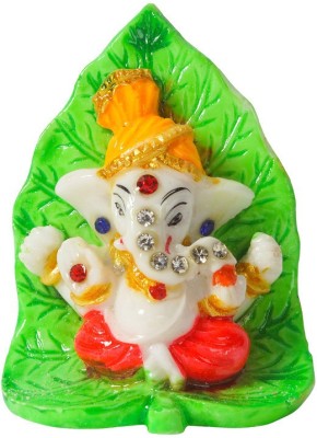 jagriti enterprise MarbleResin Lord Ganesha Idol showpiece for car Dashboard, Gifts and Home Decor Decorative Showpiece  -  7 cm(Marble, Multicolor)