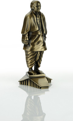 Indeed Statue of Unity Model Sardar Vallabhbhai Patel Statue Handicraft, Home and Office Decor Collectible Unique Item Decorative Showpiece  -  9 cm(Metal, Yellow)