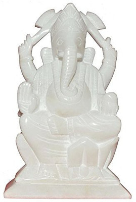 Avinash Handicrafts White Marble Ganesha 16.5 cm Decorative Showpiece  -  21.5 cm(Marble, White)