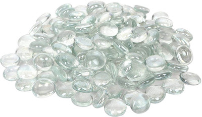Green Plant indoor Pebbles117 Polished Square Marble Pebbles(White 40 Pieces)
