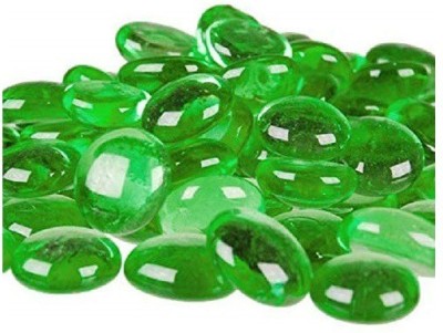 Green Plant indoor Pebbles1307 Polished Round Marble Pebbles(Green 40 Pieces)