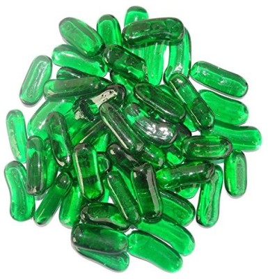 Green Plant indoor Pebbles1310 Polished Rectangular Marble Pebbles(Green 40 Pieces)