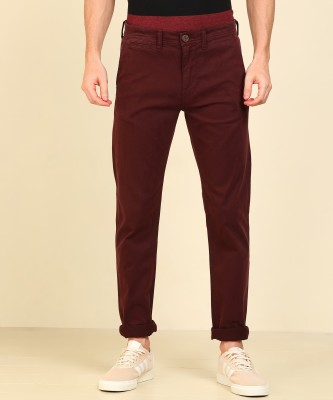 LEE Slim Fit Men Red Trousers