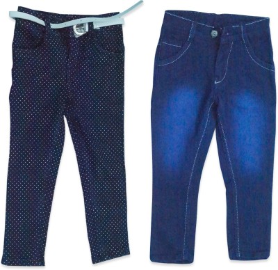 GUCHU Slim Girls Blue Jeans(Pack of 2)