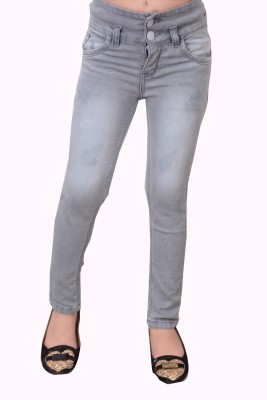 GUCHU Slim Girls Grey Jeans