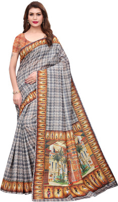 Ratnavati Self Design Bollywood Silk Blend, Art Silk Saree(Grey)