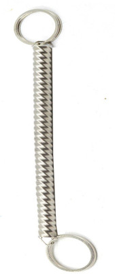faynci Spiral Silver Metal Key Chain Stretchable String Metal Clip Holder Key Chain Key Chain
