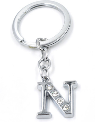 faynci Alphabet N Metal Key Chain For Unisex with attractive Diamond Key Chain