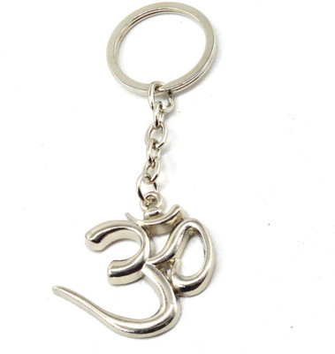 faynci First word of the Earth OM Symbol Keychain Sterling Silver OM Yoga Meditation Key Chain