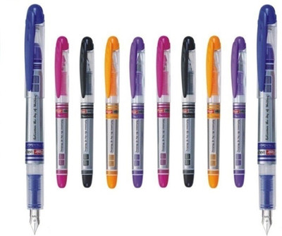 FLAIR Inky by THE MARK Fountain Pen(Pack of 10, Ink Color - Blue)