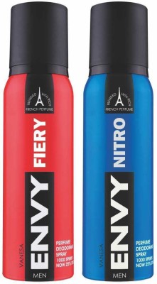 ENVY Fiery & Nitro Deo Combo Body Deodorant Spray  -  For Men(240 ml, Pack of 2)