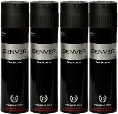 DENVER Black Code Cologne Talc Combo (Pack of 4)(4 x 300 g)