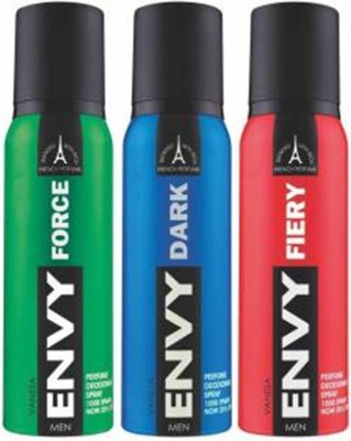 Envy force each dark & fiery Deodorant Spray  -  For Men(360 ml, Pack of 3)