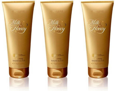 Oriflame Sweden MILK & HONEY GOLD SUGAR SCRUB 75g ( PACK OF 3 ) Scrub(225 g)