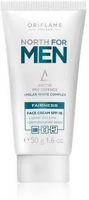 Oriflame NORTH FOR MEN FAIRNESS FACE CREAM ARCTIC PRO DEFENCE +POLAR WHITE COMPLEX SPF-18  (50 g)