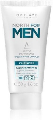 Oriflame NORTH FOR MEN FAIRNESS FACE CREAM ARCTIC PRO DEFENCE +POLAR WHITE COMPLEX SPF-18(50 ml)