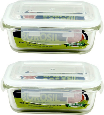 BOROSIL Glass Grocery Container  - 370 ml(Pack of 2, Clear)
