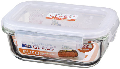 LOCK & LOCK Euro Rectangular Bake and Store - 380 ml Glass Fridge Container(Clear) LOCK & LOCK Euro Rectangular Bake and Store - 380 ml Glass Fridge Container(Clear)