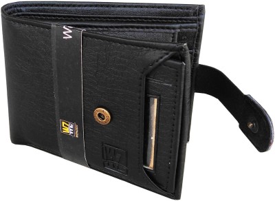 WENZEST Men Casual Black Artificial Leather Wallet(6 Card Slots)