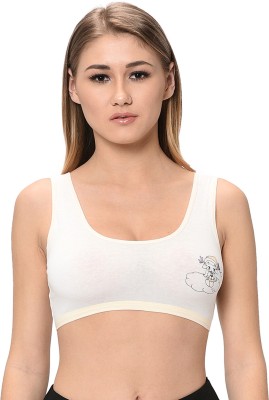 elina Women Sports Non Padded Bra(Yellow, White)