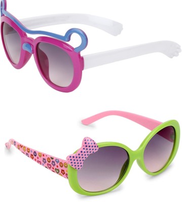 AMOUR Cat-eye, Oval Sunglasses(For Boys & Girls, Pink, Green)