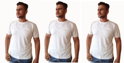 Navex Solid Men Round Neck White T-Shirt