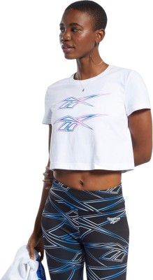 REEBOK CLASSICS Sporty Women Round Neck White T-Shirt