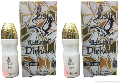 Al Nuaim DIRHAM 20 ML ROLL ON ATTAR (PACK OF 2) GIFT PACK Herbal Attar(Musk)