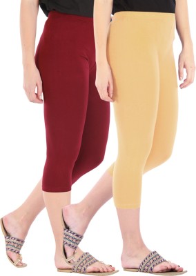 Buy That Trendz Capri Leggings Women Maroon, Brown Capri