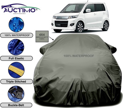AUCTIMO Car Cover For Maruti Suzuki WagonR Stingray (With Mirror Pockets)(Green)