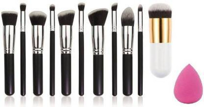 DATNASAYAD 10 pc brush set with 1 blend brush & 1 Pcs Pink Blender(3 Items in the set)