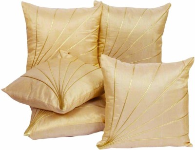 Monk Matters Dupion Silk Cushions Cover(Pack of 5, 40.64 cm*40.64 cm, Beige)