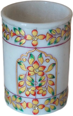 Vissage 1 Compartments Marble Pen Stand(Multicolor)