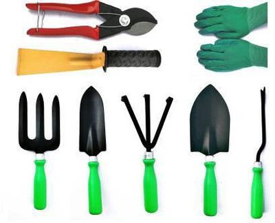 fitweight GARDEN TOOLS SET WITH KHURPI PRUNER AND GLOVES Garden Tool Kit (8 Tools) Garden Tool Kit(8 Tools)