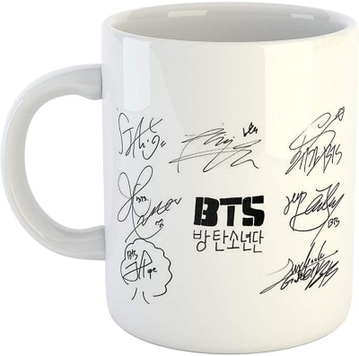 MM9E BTS Music Lover Cartoon Ceramic Coffee (11oz),MultiColor,Glossy Finish 350 ml Capacity Ceramic Coffee Mug(330 ml)