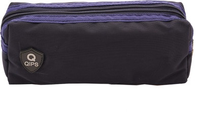 QIPS SOLID COLOUR SOLID COLOUR Art Polyester Pencil Box(Set of 1, Dark Blue)