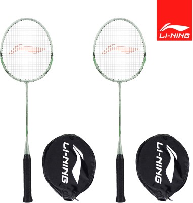 Li-Ning XP-90-IV Grey, Green Strung Badminton Racquet  (Pack of: 2, 86 g)