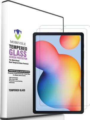 MOBIVIILE Edge To Edge Tempered Glass for Samsung Galaxy Tab S6 Lite 10.4 inch(Pack of 2)